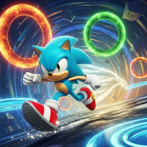 Speedy Hedgehog | Unique Turquoise Sonic with Red Shoes