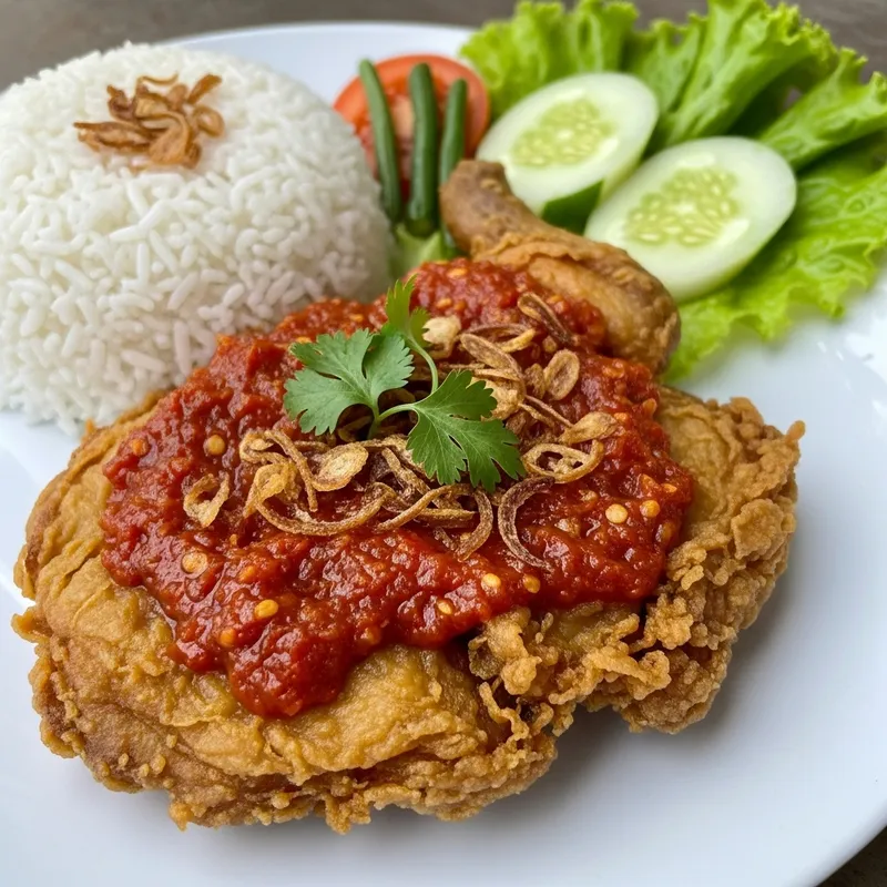 Ayam Geprek Recipe - Spicy Indonesian Smashed Fried Chicken