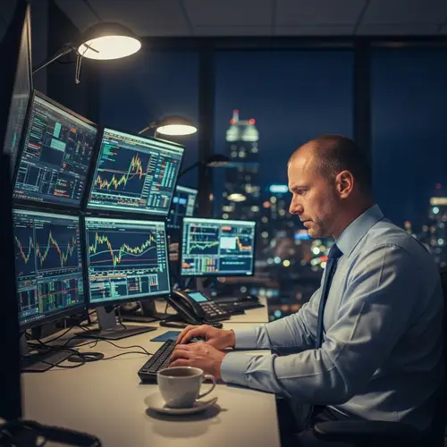 Experienced Financial Trader Analyzing Data | Trading Insights