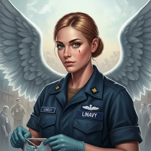 Captivating Female Hospital Corpsman 'LIVELY' in Ethereal Dreamscape
