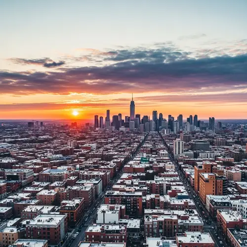Abstract Urban Landscape at Sunset