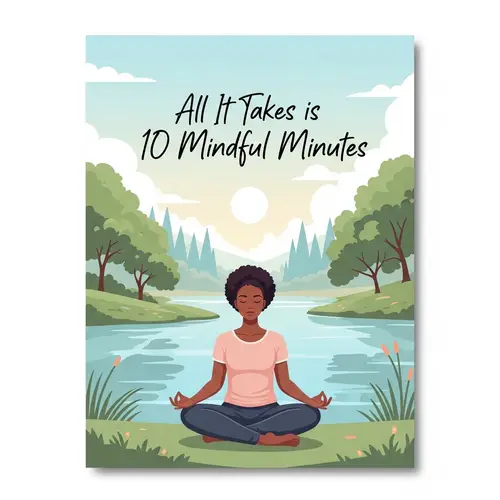 10 Mindful Minutes Poster - Serene Meditation Scene