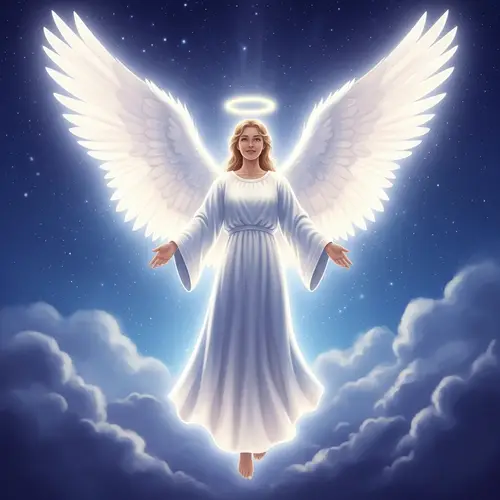 Ethereal Angel with Glowing Wings