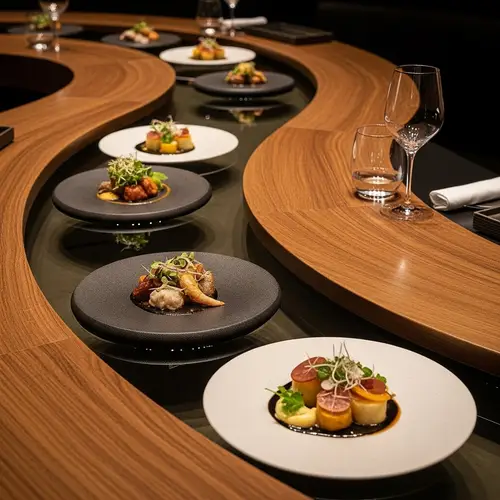 Innovative Dining Experience: Meandering Channel Tabletop
