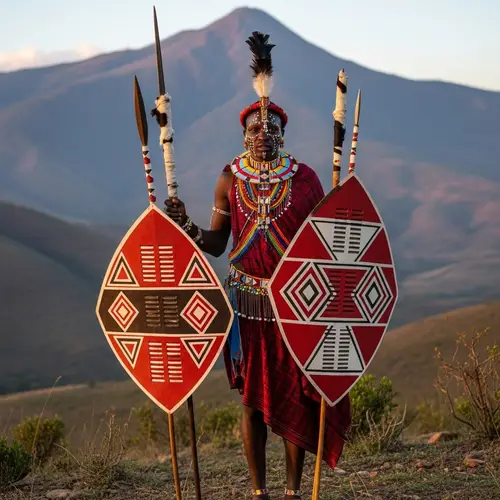 Kikuyu Warrior in Traditional Attire: Central Highlands of Kenya