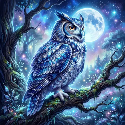 Majestic Owl in Ethereal Fantasy Art