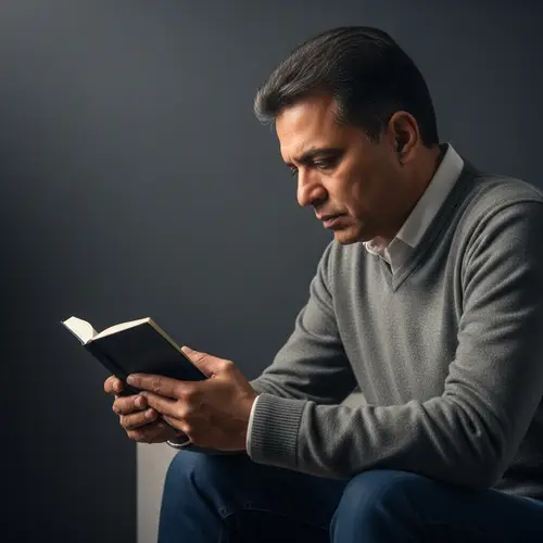 Middle-Aged South Asian Man Contemplating Loss | Reflective Scene