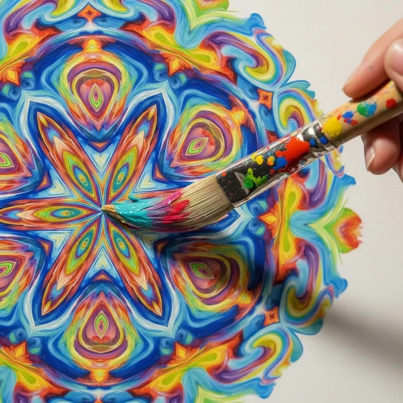 Intricately Detailed Kaleidoscope Painting: Mesmerizing Colors Intricately Detailed Kaleidoscope Painting: Mesmerizing Colors
