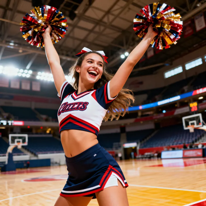 Energetic Cheerleader Photo in Action
