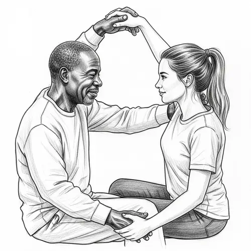 Empathy Depicted: Heartwarming Pencil Sketch of Mirroring Body Language
