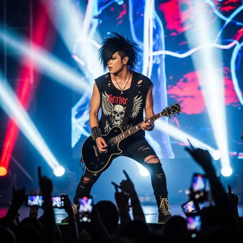 Seok Jin BTS Rock Band Emo Look Guitarist Live Concert