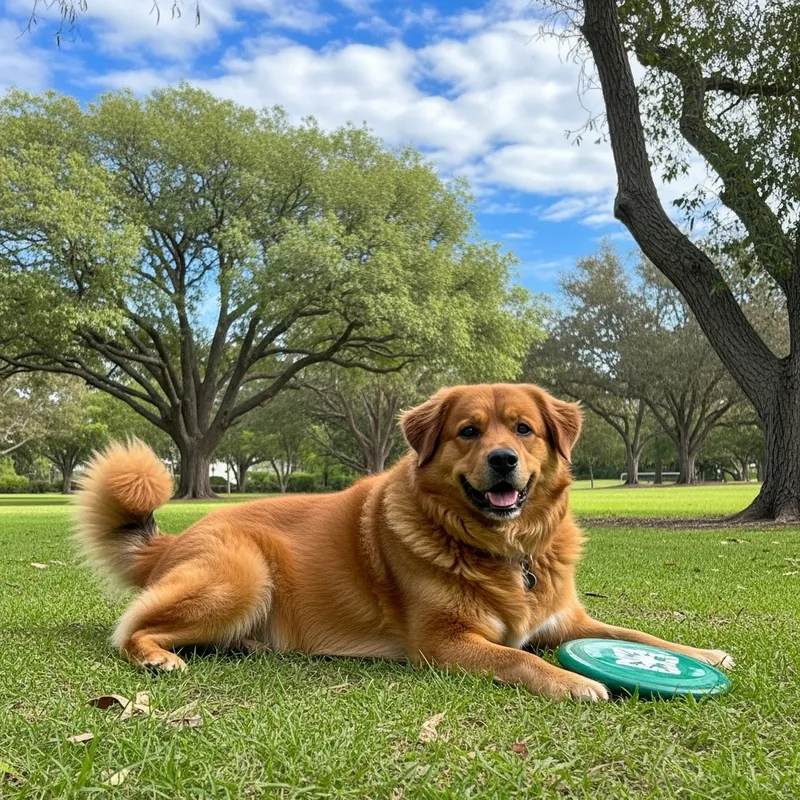 Adorable Overweight Dog in Park