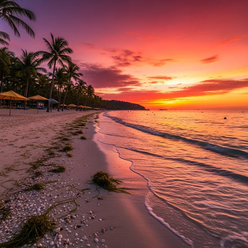 Stunning Sunset at Sanya Beach - Real Photo Quality Stunning Sunset at Sanya Beach - Real Photo Quality