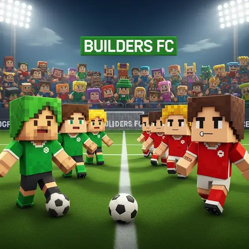 Builders FC vs Pixel FC: Epic Soccer Match on Well-Lit Field