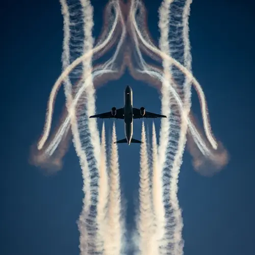 Controversial Theory: Commercial Airplane Chemtrail Image