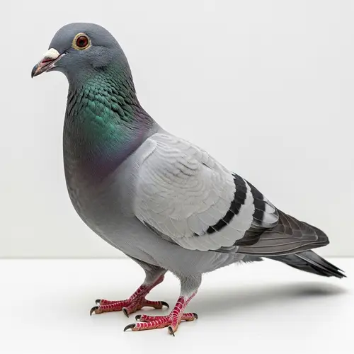 Beautiful Grey Pigeon with Orange Beak and Pinkish Feet