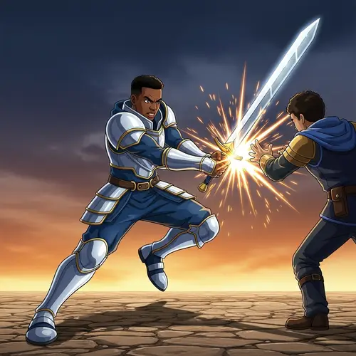 Courageous Black Warrior Animation - Masterful Combat Sequence