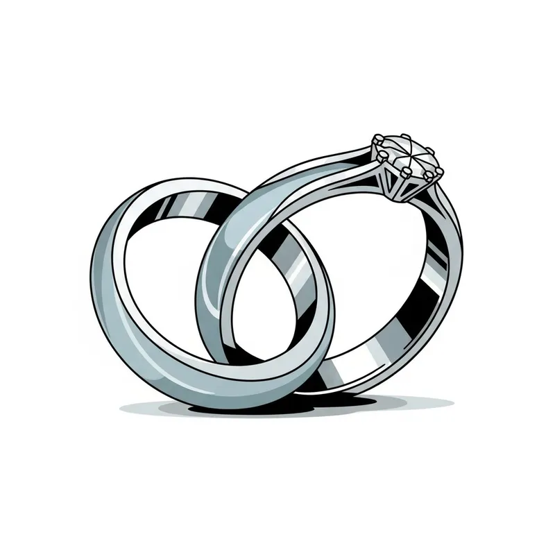 Elegant Rings in Modern Vector Art Style