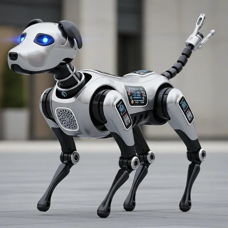 Robotic Dog with LED Eyes and Versatile Tail Robotic Dog with LED Eyes and Versatile Tail