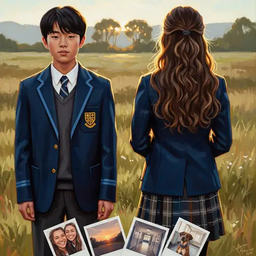 Teenage Boy and Girl in High School Uniforms | Diverse Ethnicity