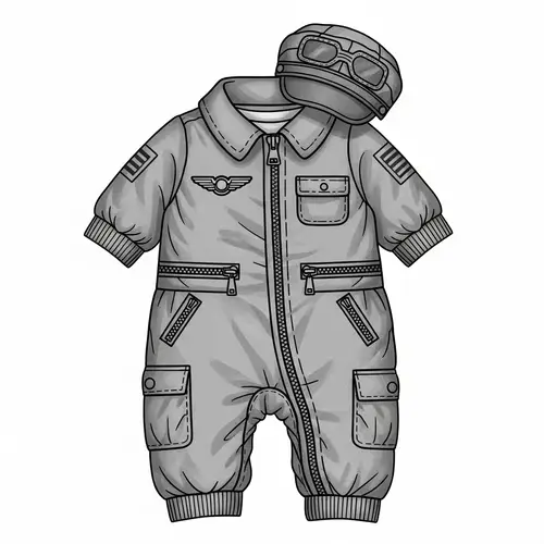 Adorable Baby Pilot Outfit Clipart | Fly High in Style