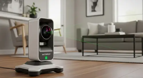 Compact Matterport Pro 3 Camera Scanning House Interior