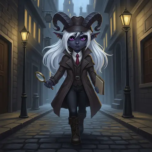 Tiefling Detective | White-Haired Gnome Noir Investigation
