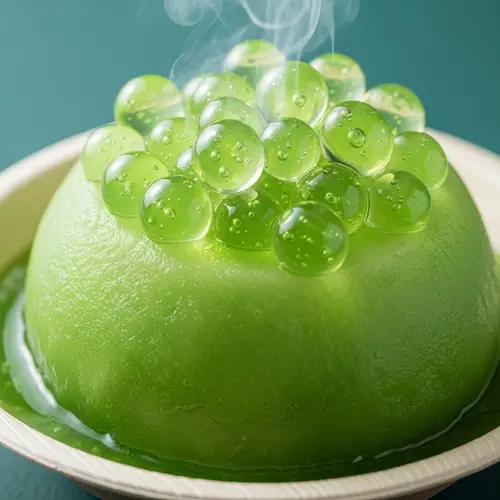 Futuristic Cucamelon Sorbet with Flavor Gels and Steam