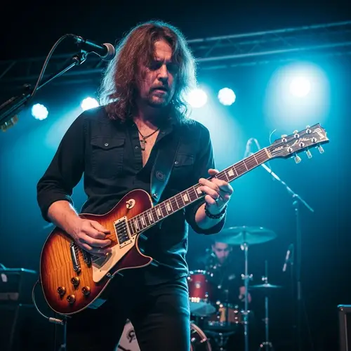 Electrifying Guitarist Rock Performance | Vibrant Colors & Bold Lighting