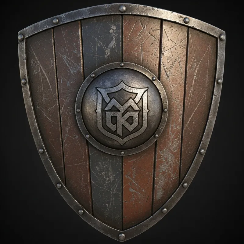 Antique Shield Logo - Symbol of Strength & Protection