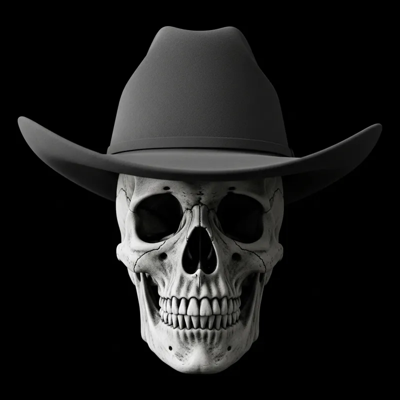 Calavera Skull with Hat - Day of the Dead Elegance