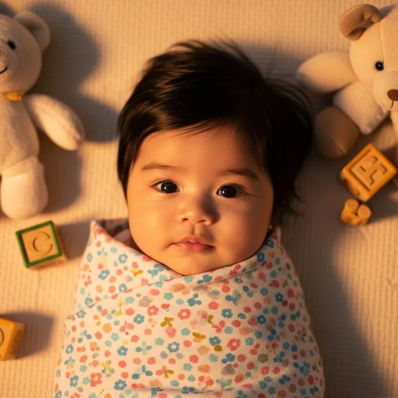 Adorable Baby Girl Portrait in Soft Colors