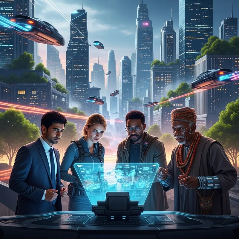 Futuristic City 3000: Diverse Cultural Harmony & Advanced Technology