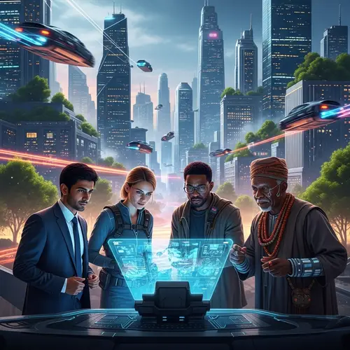 Futuristic City 3000: Diverse Cultural Harmony & Advanced Tech