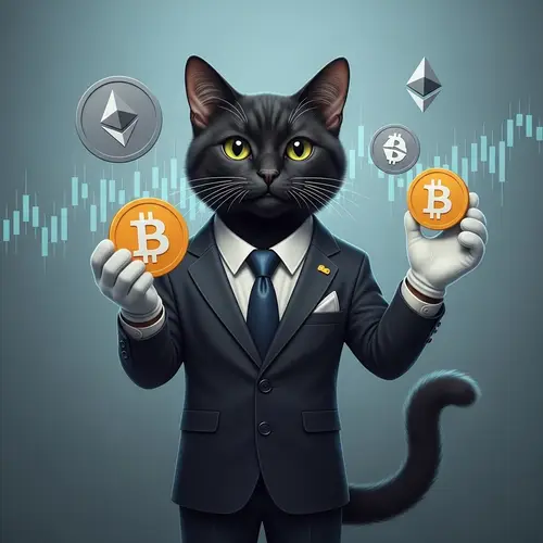 Realism Black Business Cat with White Gloves and Suit | Earn on Cryptocurrency