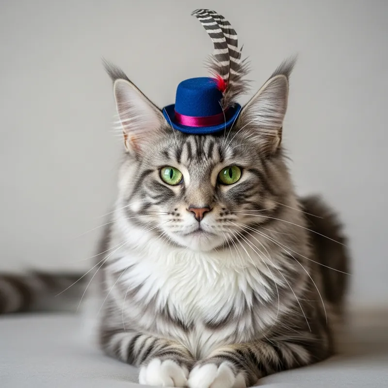 Adorable Cat in Stylish Hat | Unique Cat Portrait
