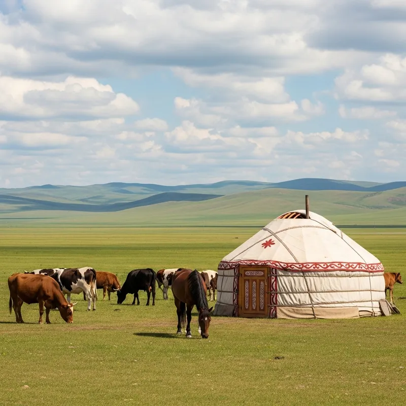 Traditional Kazakh Yurt in the Steppe Traditional Kazakh Yurt in the Steppe