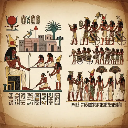 Pharaoh's History: Ancient Egyptian Art Depicting Prosperity and Order