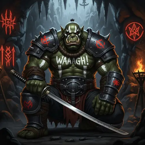 Powerful Orc Warrior with Katana | Fantasy Universe Scene