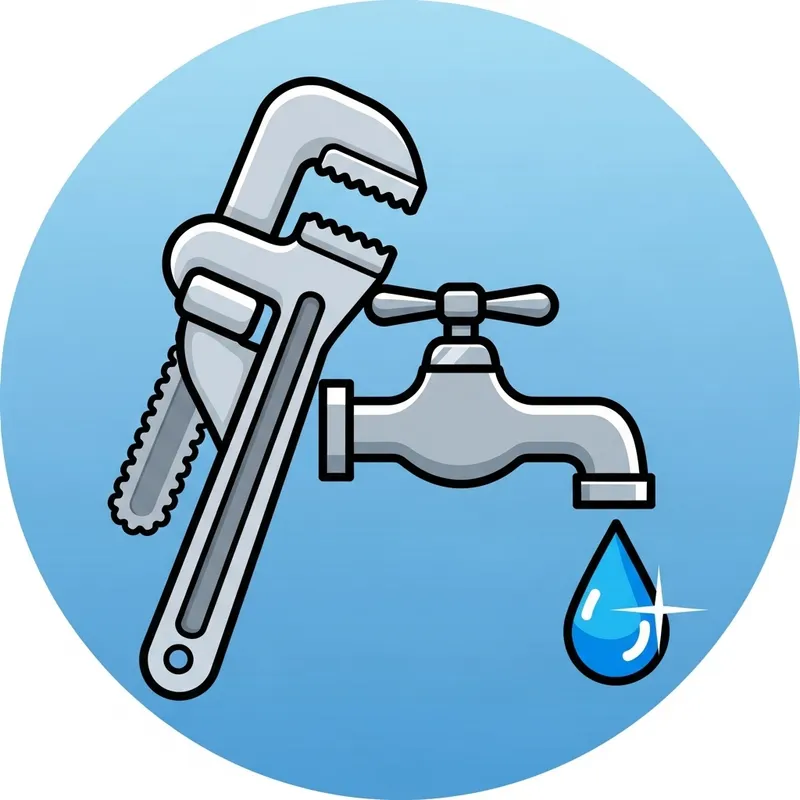 Stylized Plumbing Icon for Mobile Apps