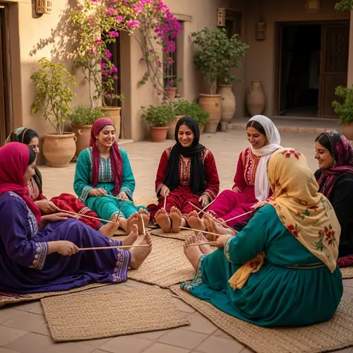 Traditional Middle-Eastern Women's Foot Bastinado Tradition