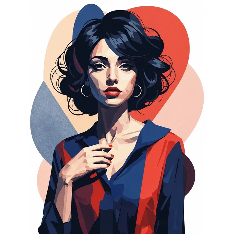 Abstract Woman Art: Emotion Through Shapes