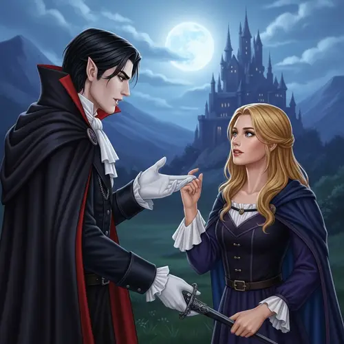 Enchanting Vampire Scene Under Moonlight