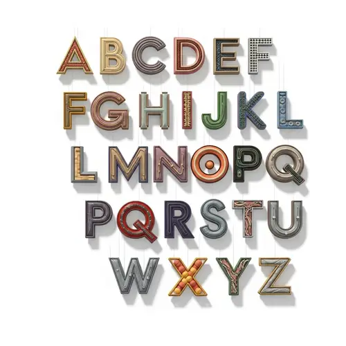 Random 3D Alphabet - Artistic & Whimsical Letters Displayed