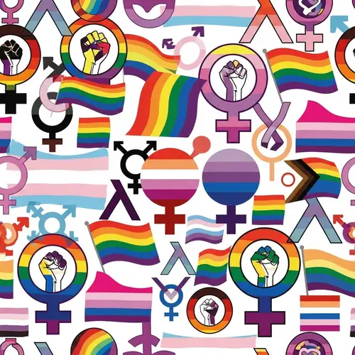 Feminist & Queer Rights Background Pattern | Symbols & Colors