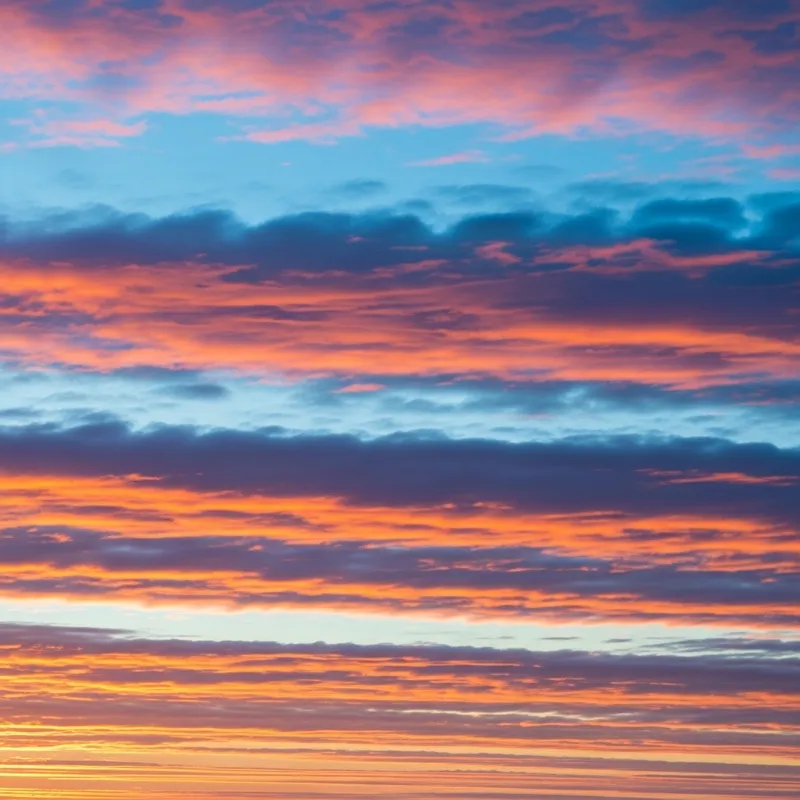 Stunning Sunset Sky: White-Blue-Pink-Orange Clouds Stunning Sunset Sky: White-Blue-Pink-Orange Clouds