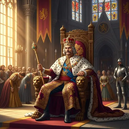 Regal Public Figure in Magnificent Ceremonial Attire | Royal Court