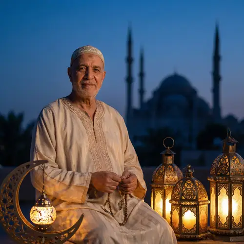 Enchanting Ramadan Portraits with Crescent Moon & Lanterns