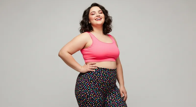 Stylish Plus-Size Leggings Model | Body Positive Fashion