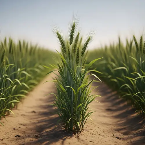 Advanced Agriculture Tech Thriving Wheat Plant in Desert